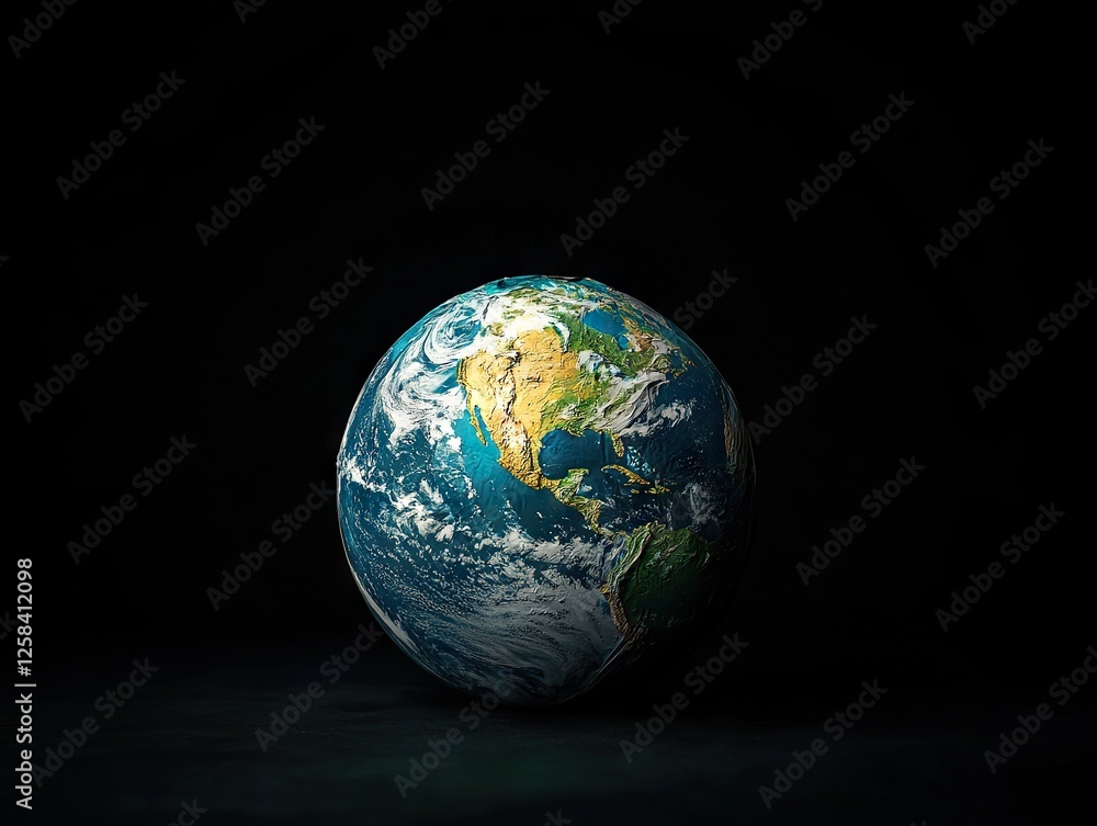 Fototapeta premium Global earth sphere natural environment 3d model atmospheric lighting artistic perspective planetary concept