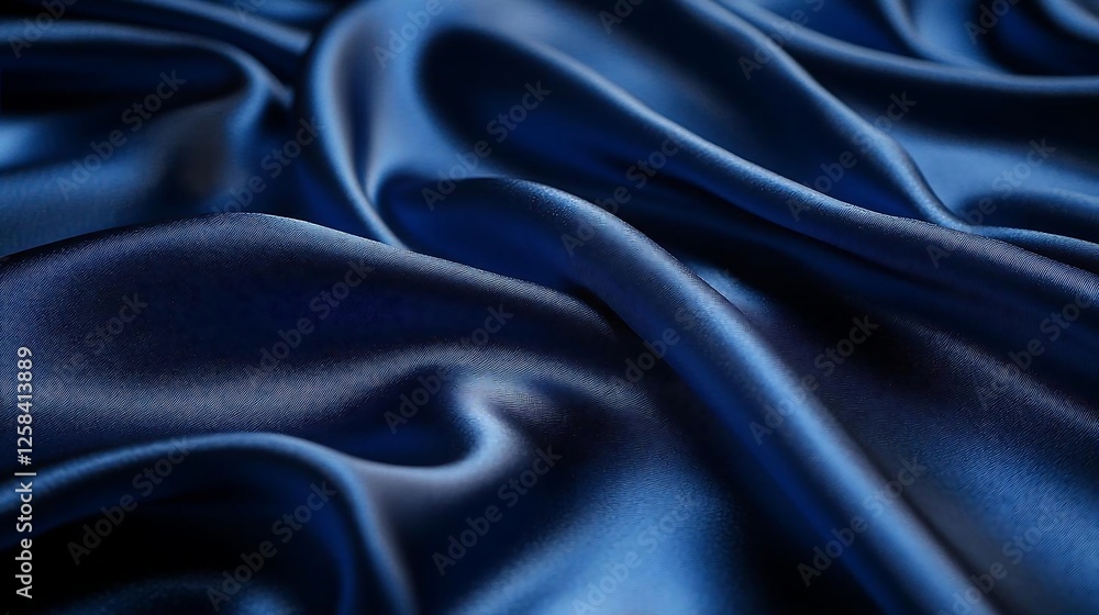 Royal Blue Silk Satin Fabric with Dramatic Lighting Creating Striking Highlights and Deep Shadows Royal Blue Silk Satin Fabric with Dramatic Lighting Creating Striking Highlights and Deep Shadows