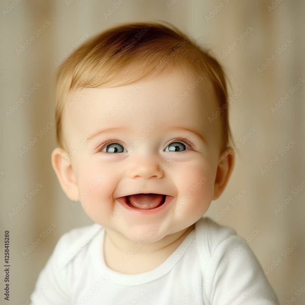 Happy baby smiling with bright blue eyes. Happy baby smiling with bright blue eyes.