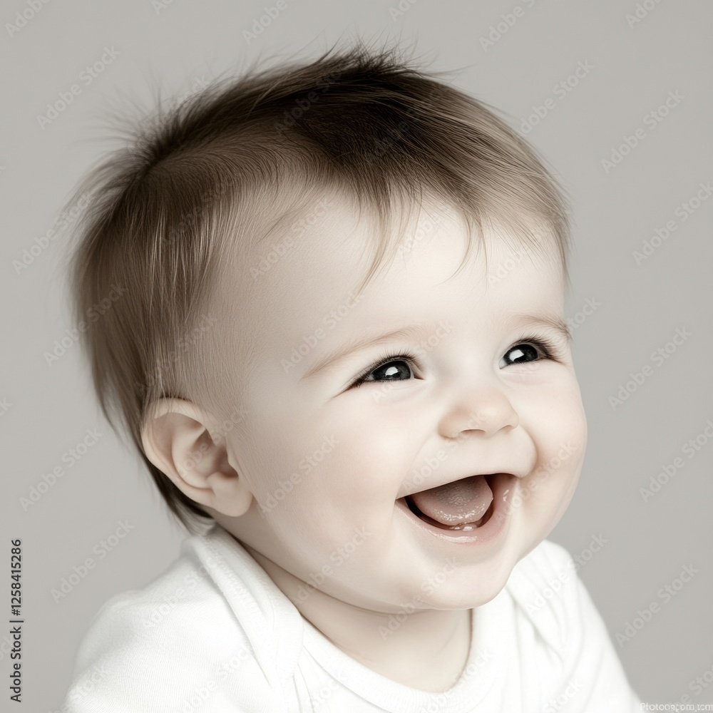 Happy baby smiling joyfully at the camera. Happy baby smiling joyfully at the camera.