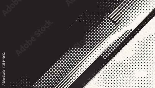 A black and white photo of a pattern of dots. Black and white halftone texture background vector illustration. Pop art. Cartoon. Modern. Retro.