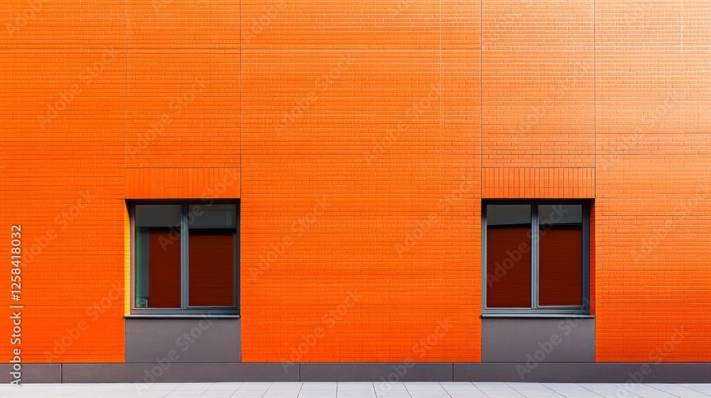 Fototapeta premium Classic orange brick wall, perfect symmetry, subtle mortar lines generative ai