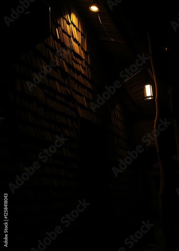 Obraz na płótnie Wooden shingles bamboo house background beautiful bamboo asian seaport baltic sea antebellum w salonie