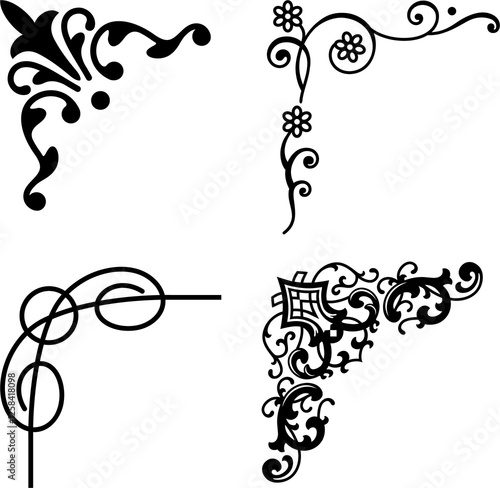 set vector ornamental elements collection