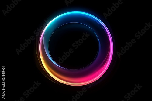 Soft gradient lens flare in neon colors over a black background, creating a subtle and stylish abstract effect.