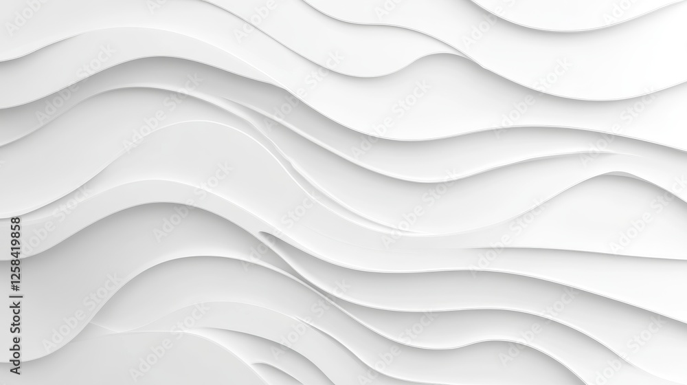Elegant fluidic lines in white layered dimensional surface design Elegant fluidic lines in white layered dimensional surface design
