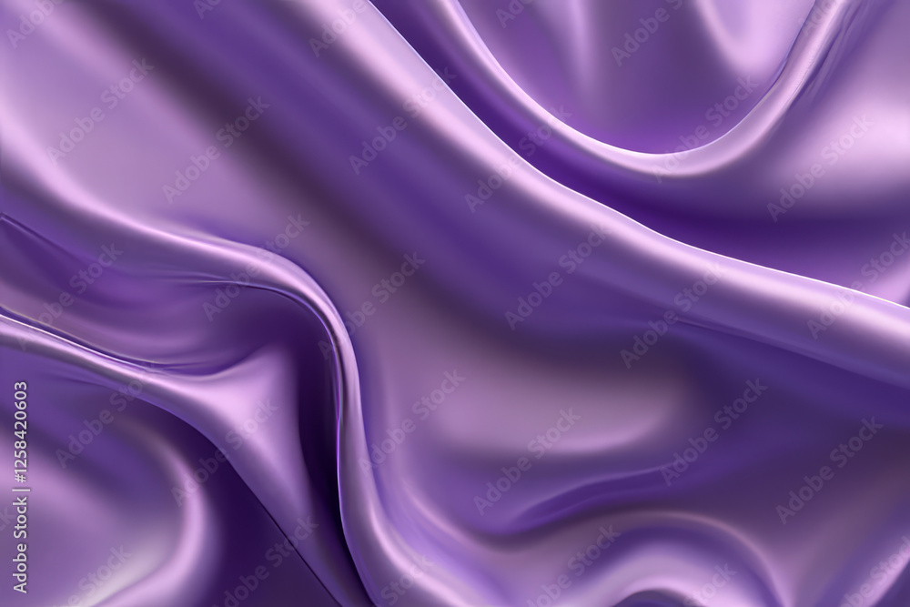 Fototapeta premium Lilac-colored fabric folds, creating soft shadows and highlights for a smooth, tactile abstract background.