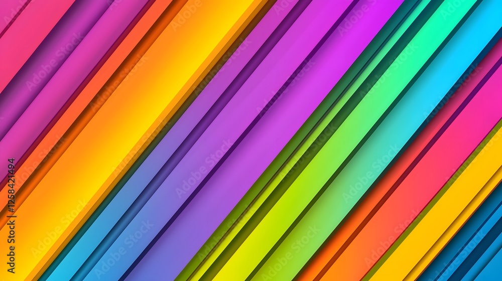 Vibrant Diagonal Stripes in Rainbow Colors on a Bright Background Vibrant Diagonal Stripes in Rainbow Colors on a Bright Background