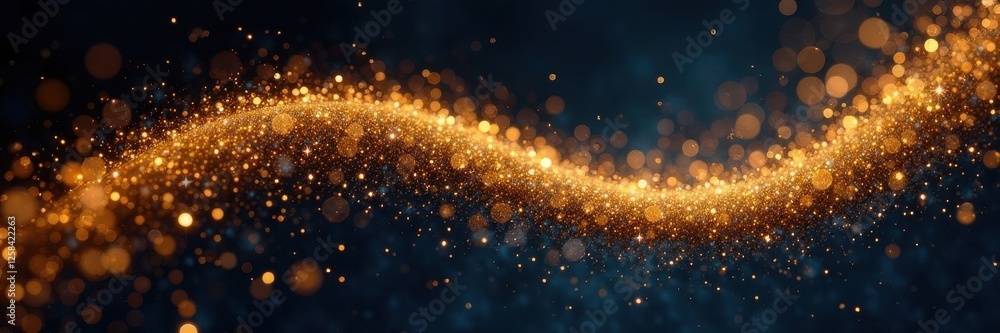 Shiny gold glitter swirl on a dark background, glamour, swirl Shiny gold glitter swirl on a dark background, glamour, swirl
