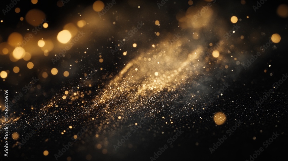 bokeh lights in a photo studio, gold and white tones on a dark black background, generative ai bokeh lights in a photo studio, gold and white tones on a dark black background, generative ai