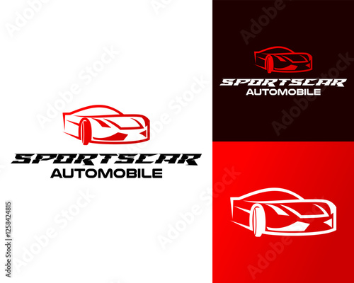 Minimalist shape sports car logo design.

