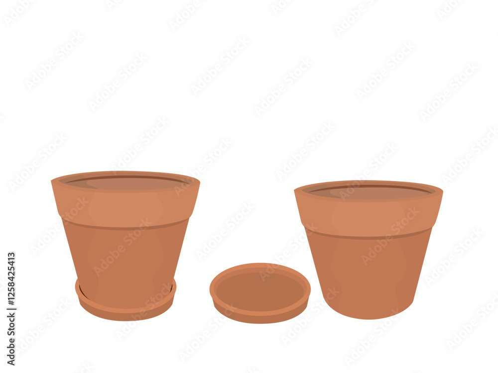 Potted plants on a white background. Potted plants on a white background.