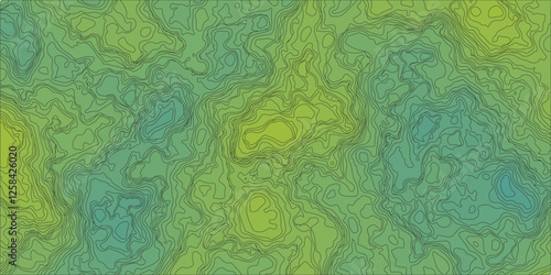 Seamless Pattern with Cute Daisy Flowers and Pansies Topographic contour lines. Seamless pattern with lines Topographic map  Abstract blue topography canyon map background with waves 3d papercut techn