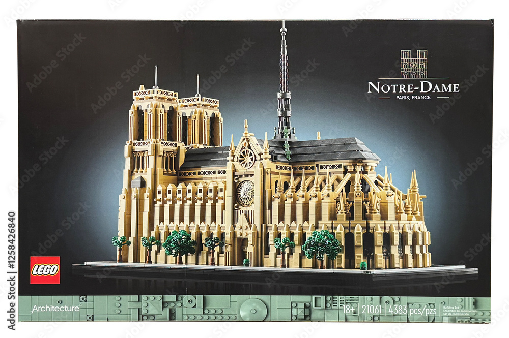 Naklejka premium Notre Dame cathedral lego set.