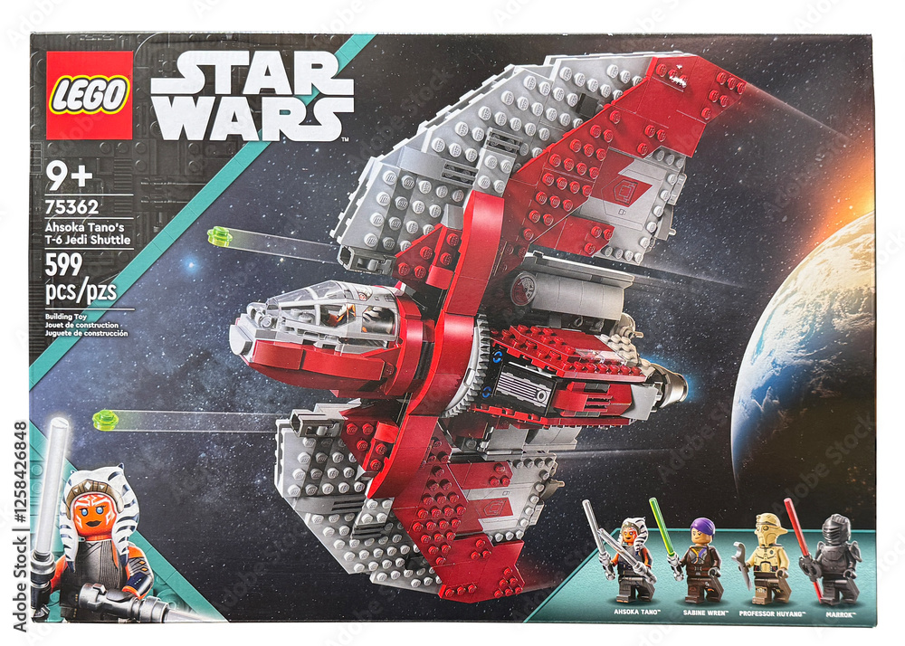 Naklejka premium Ashoka Tano's T-6 Jedi Shuttle lego set.
