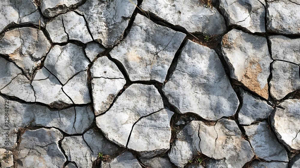 Fototapeta premium Close-up of Cracked Dry Earth, Stone Texture Background