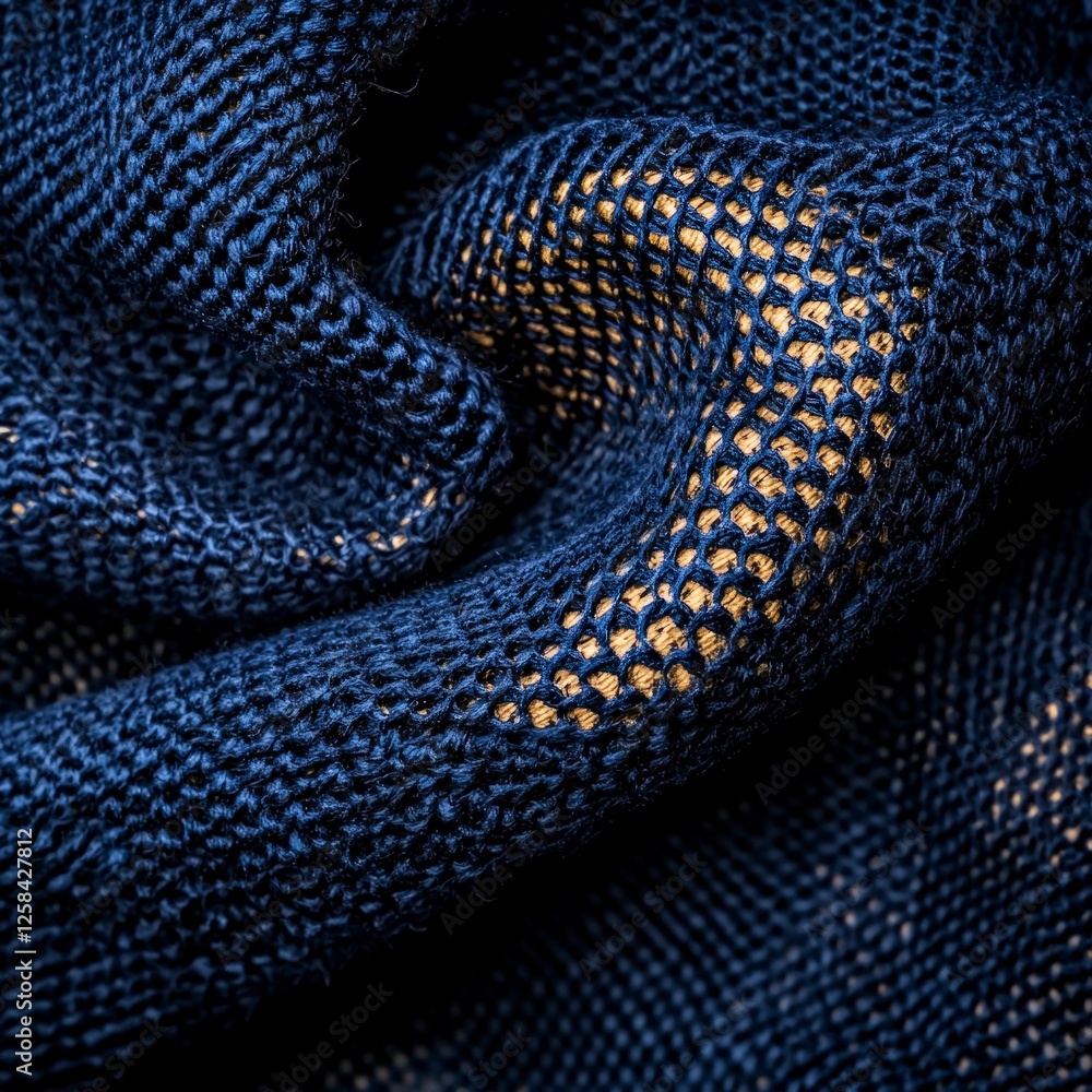 Blue and Gold Mesh Fabric Texture Blue and Gold Mesh Fabric Texture