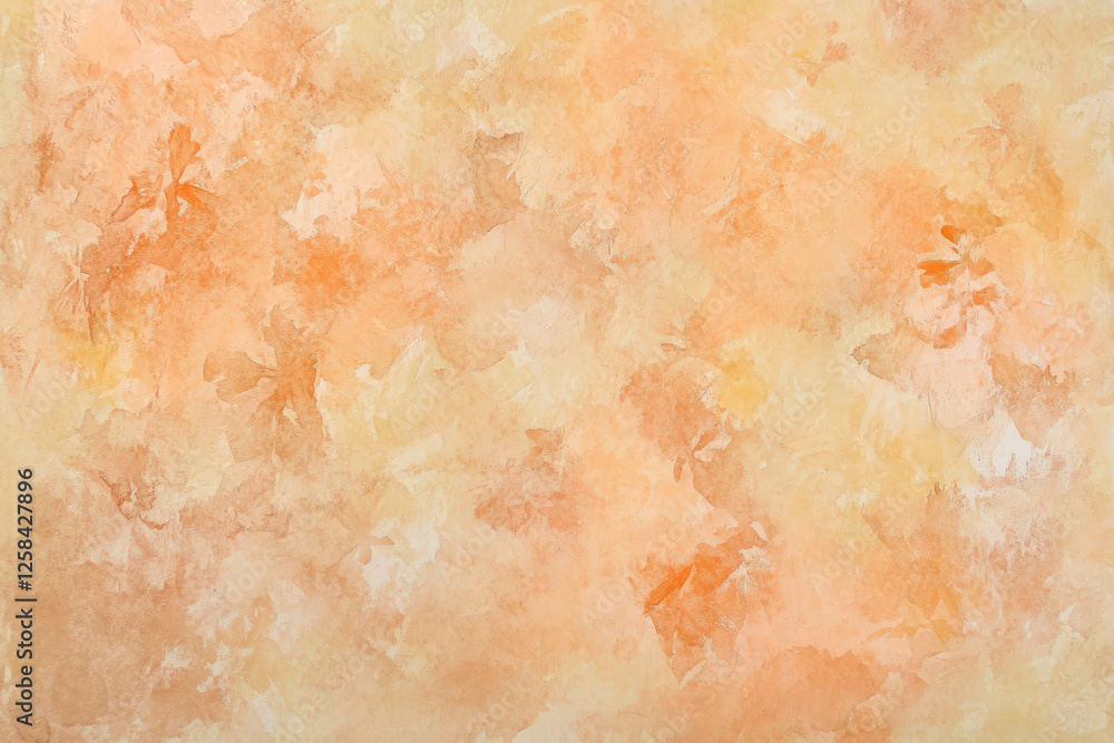 Fototapeta premium Textured peach fuzz watercolor background, soft pastel washes blending seamlessly.