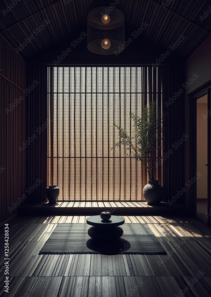 Interior design concept zen-inspired meditation space with bamboo flooring and minimal decor bamboo house background beautiful bamboo asian seaport baltic sea antebellum