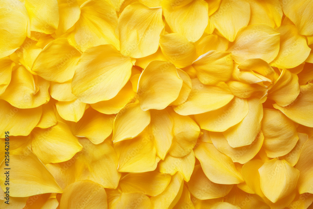 Textured sunshine yellow flower petals overlapping, natural organic pattern with soft depth.