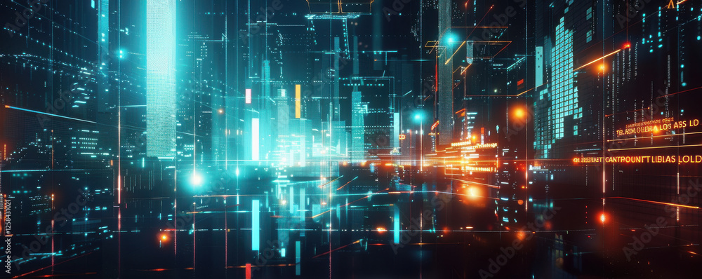 Glowing stock market bar graph over a dark cityscape symbolizing financial growth and economic visualization
Glowing stock market bar graph over a dark cityscape symbolizing financial growth and economic visualization