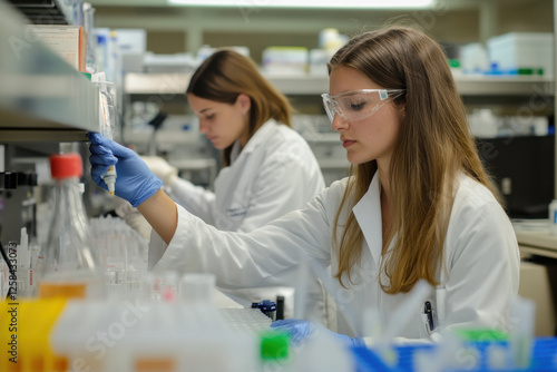 Development. Training, investigation and research with scientist team in clinical trial for medicine internship