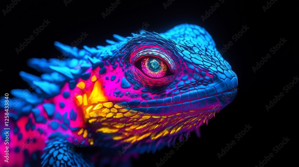 Fototapeta premium iguana on a black background