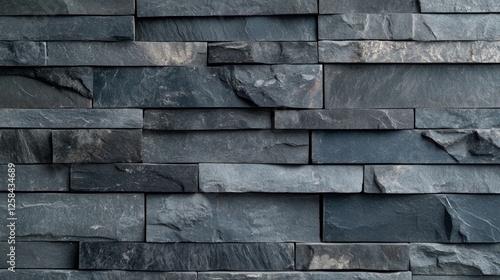 Dark gray brick wall with matte finish, urban industrial style generative ai