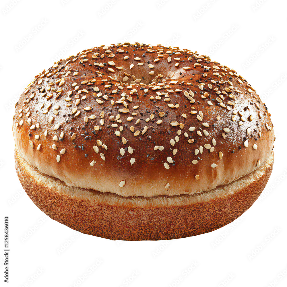 sesame seed hamburger bun isolated on transparent background sesame seed hamburger bun isolated on transparent background