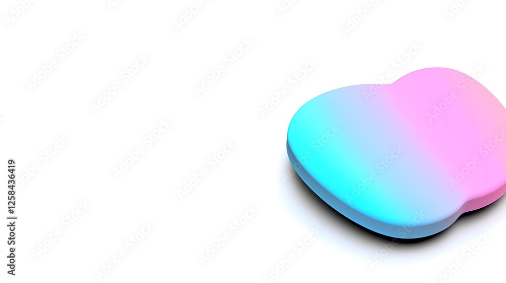 Soft Gradient Shaped Object with Pastel Colors on White Background Soft Gradient Shaped Object with Pastel Colors on White Background