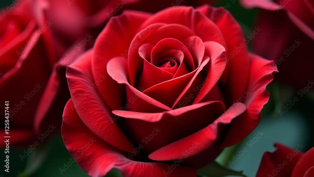 Red Rose Petals, Close-Up, Sensual Texture