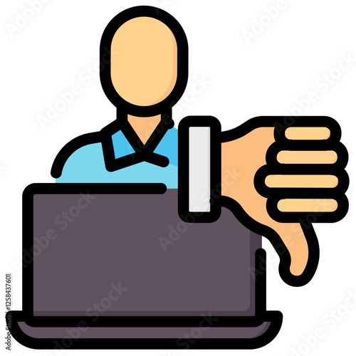 bad employee vector filled outline icon