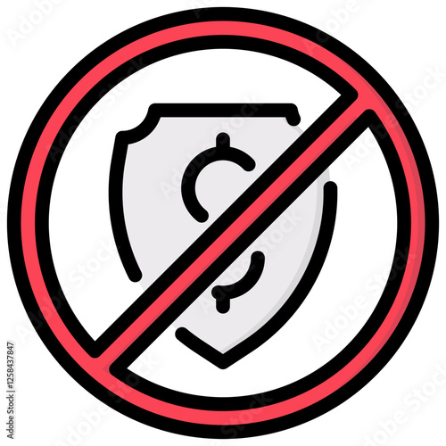 no guarantee vector filled outline icon