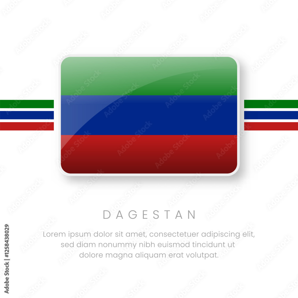 National Dagestan Flag.Vector Dagestan Button Flag. Realistic National Flag Design and Vector Template. National Dagestan Flag.Vector Dagestan Button Flag. Realistic National Flag Design and Vector Template.