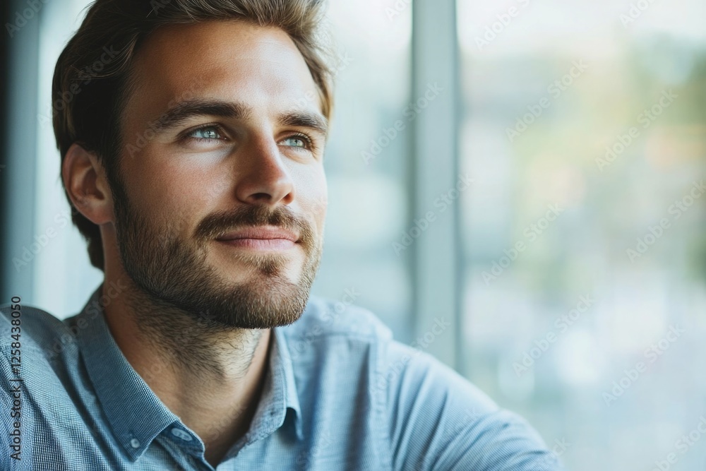 A person gazing outside a window A person gazing outside a window