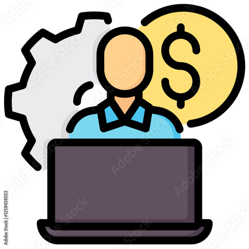 self employed vector filled outline icon