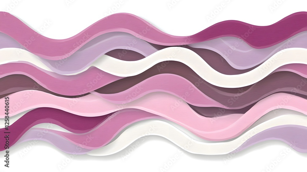 Abstract Wavy Patterns in Shades of Pink and Purple on White Background Abstract Wavy Patterns in Shades of Pink and Purple on White Background