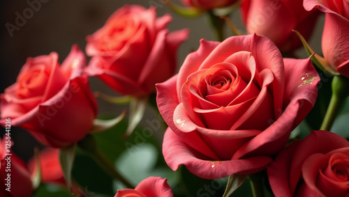 Roses and Gold Accents, Luxurious Composition