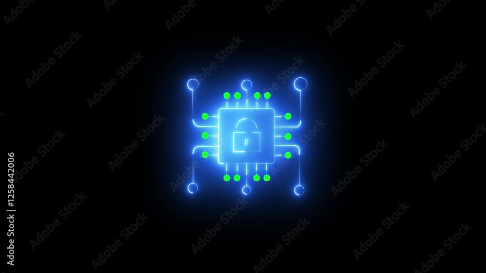 Neon cyber Neon glowing lock icon security concept Closed padlock on digital circuit board Safety concept neon glow neon lights privacy protection safety security sleek visuals web design Neon cyber Neon glowing lock icon security concept Closed padlock on digital circuit board Safety concept neon glow neon lights privacy protection safety security sleek visuals web design