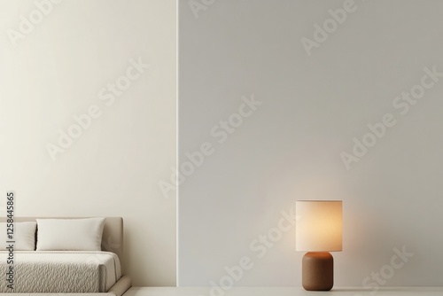 Minimalist design showcases soft textures and warm lighting in c