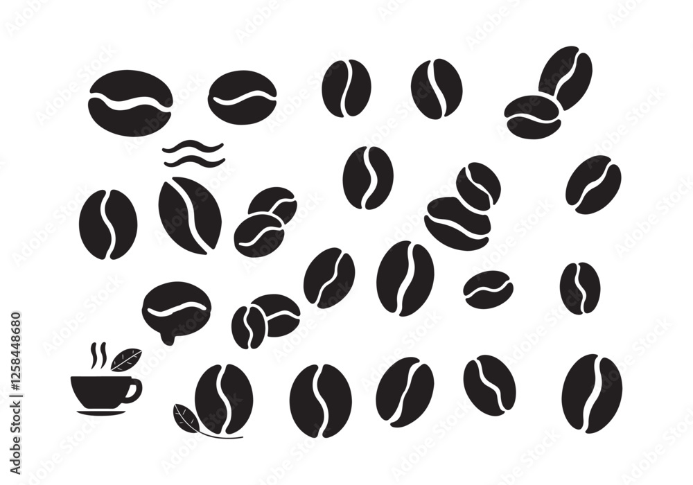 Obraz premium Coffee Bean Vector Bundle Quality Coffee Icons for Beverage Designs