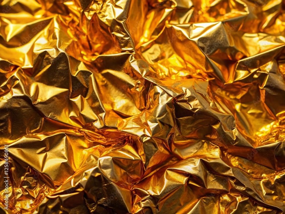 Aerial View Gold Foil Texture Background - Metallic Shimmering Surface Aerial View Gold Foil Texture Background - Metallic Shimmering Surface