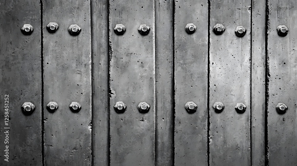 Industrial Metal Wall with Rivets, Texture and Weathered Surface Industrial Metal Wall with Rivets, Texture and Weathered Surface