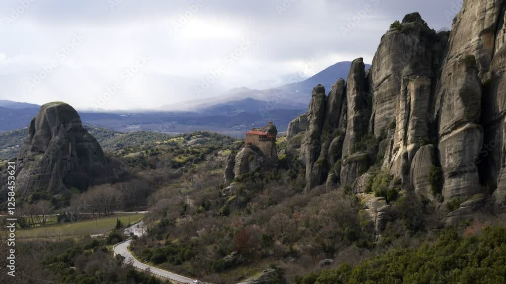 Meteora ancient holy monastery of Varlaam and Saint Nicholas Anapafsas in Unesco site in Kalabaka, Greece Meteora ancient holy monastery of Varlaam and Saint Nicholas Anapafsas in Unesco site in Kalabaka, Greece