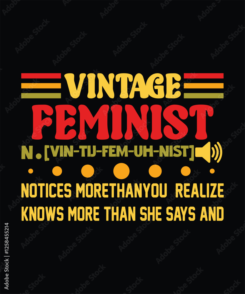 Fototapeta premium vintage feminist graphic design/ women's day/women's day gifts/ 8th march/Art & Illustration