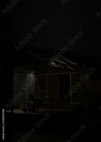 Obraz na płótnie Lao muang sing - rural scene bamboo house background beautiful bamboo asian seaport baltic sea antebellum w salonie