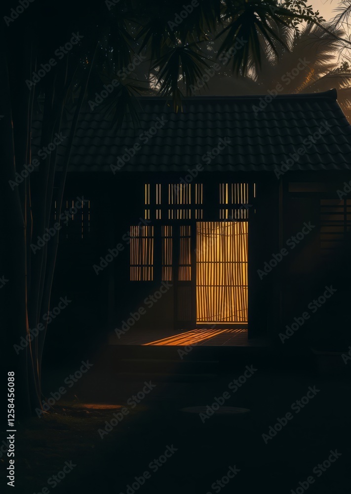 Beautiful morning bamboo house background beautiful bamboo asian seaport baltic sea antebellum
