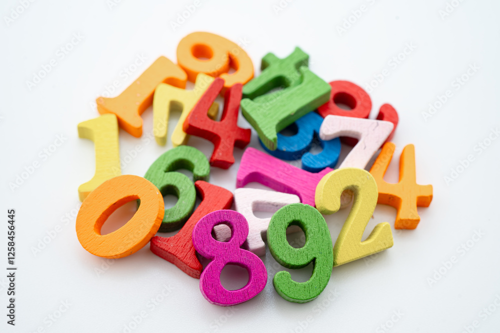 Number wood block cubes for learning Mathematic, education math. Number wood block cubes for learning Mathematic, education math.