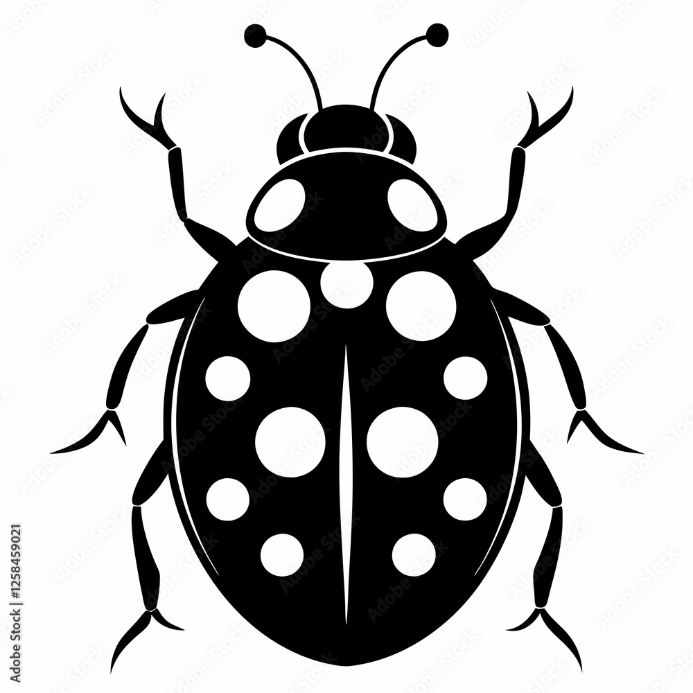 Ladybug vector silhouette black design white background Ladybug vector silhouette black design white background