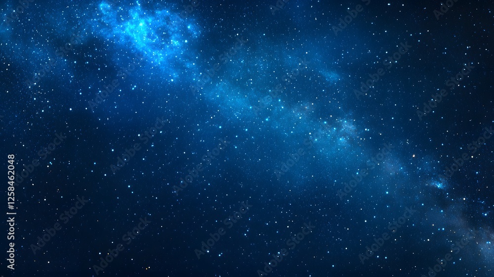 Stunning Cosmic Background with Bright Stars in Deep Space Blue Stunning Cosmic Background with Bright Stars in Deep Space Blue